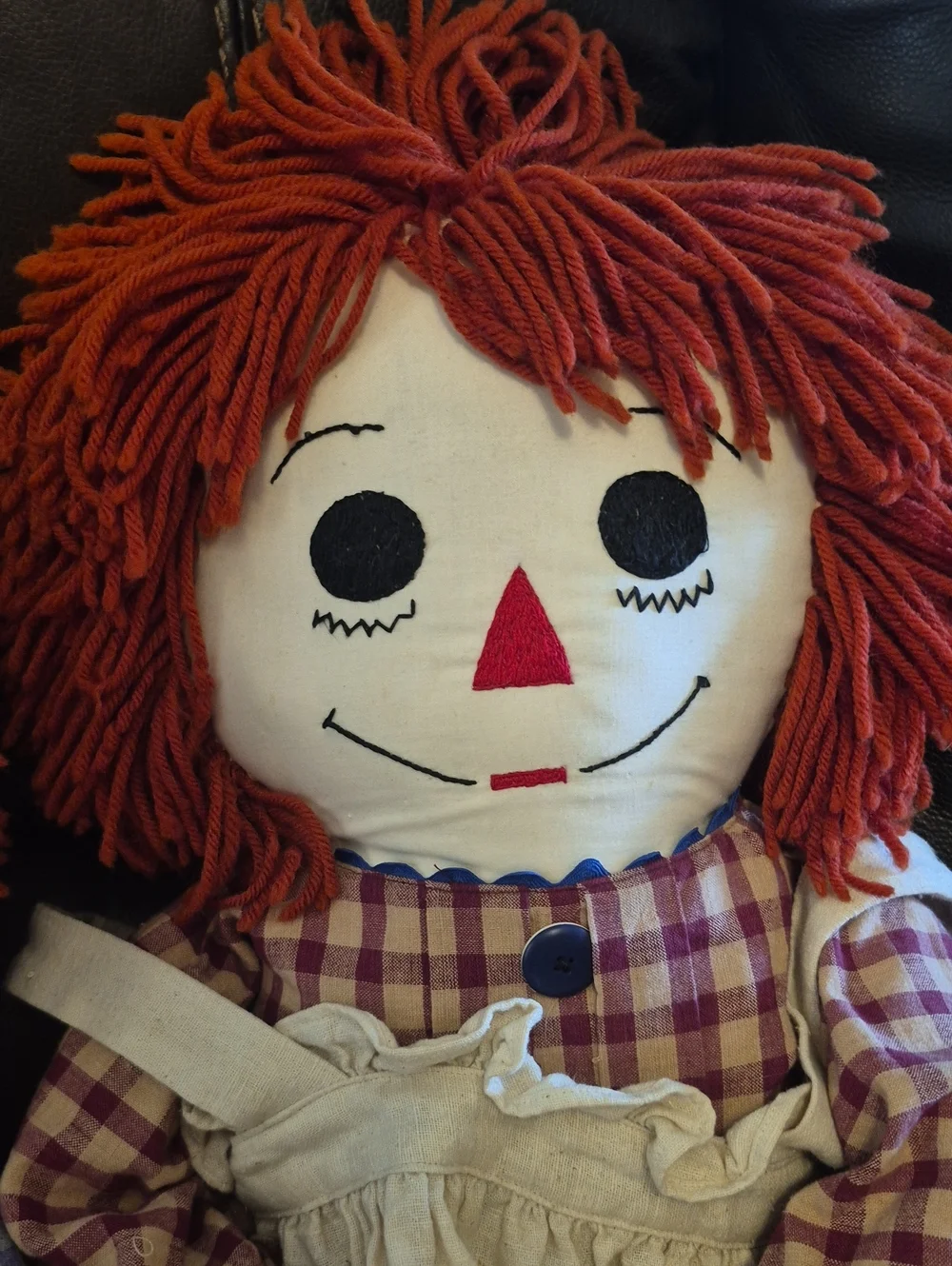 Raggedy Ann Andy Large Dolls Vintage Style Yarn Hair Cotton Clothes 70s 80s 36